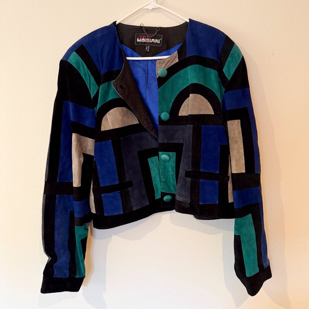 Vintage Art Deco Cropped Suede Jacket